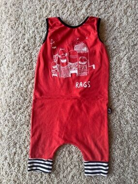 Rags to Raches Thumb People Red Sleeveless Romper